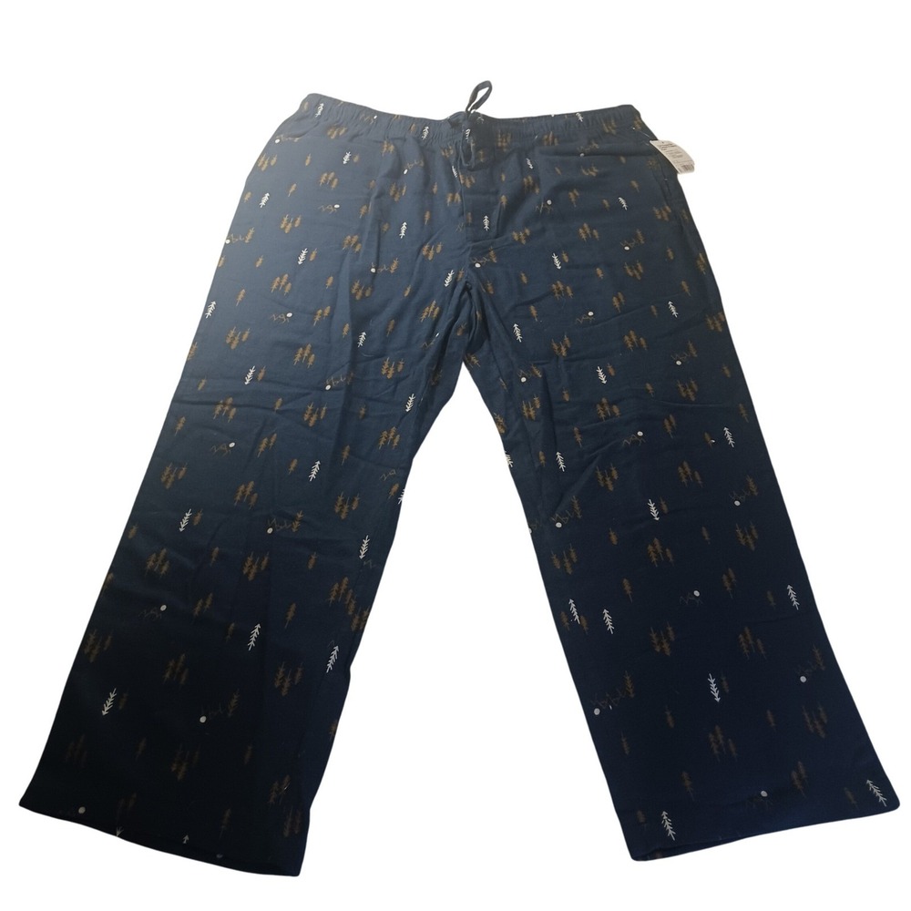 Sonoma The Essential Flannel Pajama Pant‎ Mens XXL Blue Pine Tree Print New